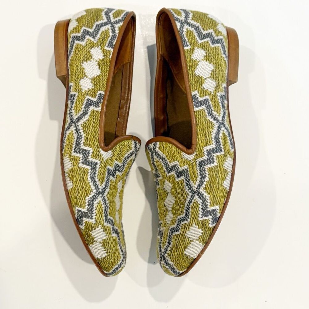 Ramon Tenza embroidered Loafer Slip On Shoe 8.5 Leather Sole